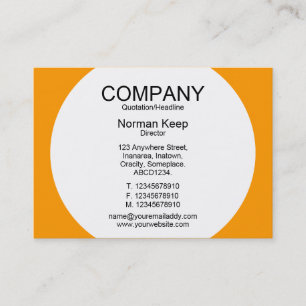 Carte De Visite Table ronde - Blanc avec orange FF9900