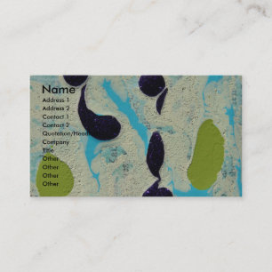 Carte De Visite Tableau Abstrait bleu, citron vert, violet et blan