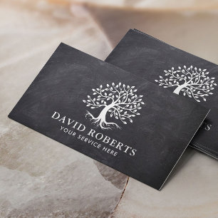 Carte De Visite Tableau de bord élégant des racines d'arbre vintag