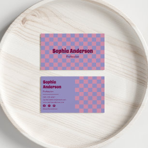 Carte De Visite Tableau de bord moderne violet et rose