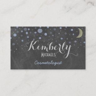 Carte De Visite Tableau de bord vintage avec étoiles et lune