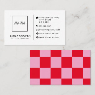 Carte De Visite Tableau de contrôle moderne Ajouter un logo rose r
