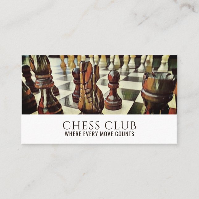 Carte De Visite Tableau du jeu d'échecs, club d'échecs (Devant)
