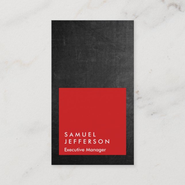 Carte De Visite Tableau noir vertical gris rouge professionnel pla (Devant)