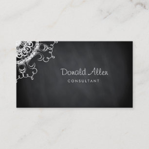Carte De Visite Tableau noir Vintage professionnel Damas