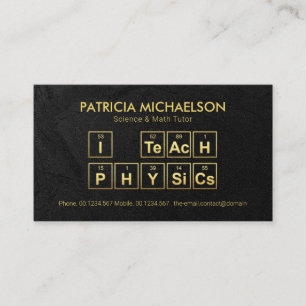 Carte De Visite Tableau périodique de Black Grunge "I Teach Physic