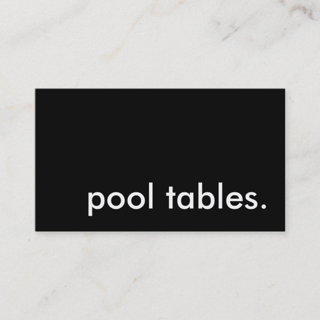 Carte De Visite tables de billard. (Devant)