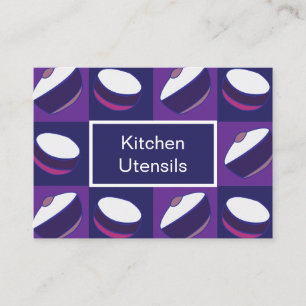 Carte De Visite Tablier de cuisine bol à cuisson bleu violet 