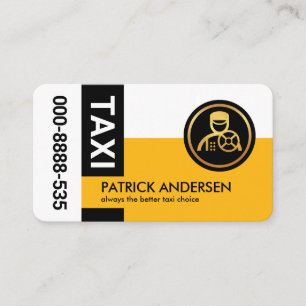 Carte De Visite Tabulation noire élégante Couleur de Taxi jaune