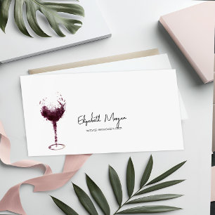 Carte De Visite Tache de vin à l'aquarelle professionnelle Verre à