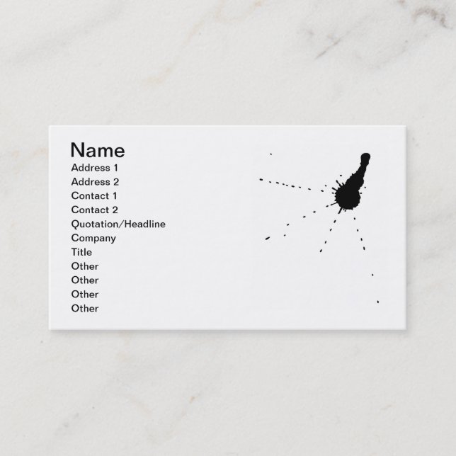 Carte De Visite Tache d'encre (Devant)