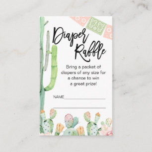 Carte De Visite Taco Cactus Fiesta Thème Diaper Raffin Insertion