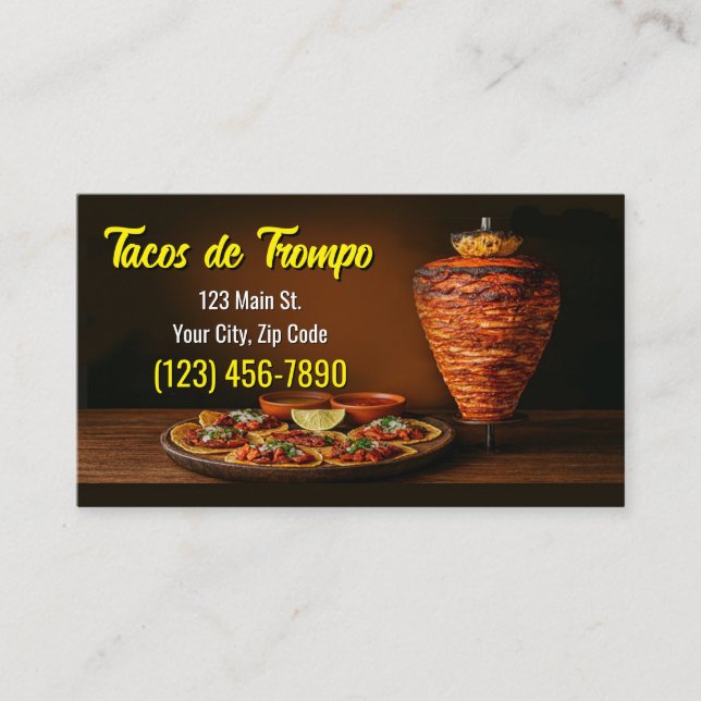 Carte De Visite Taco Service Business Cards (Devant)