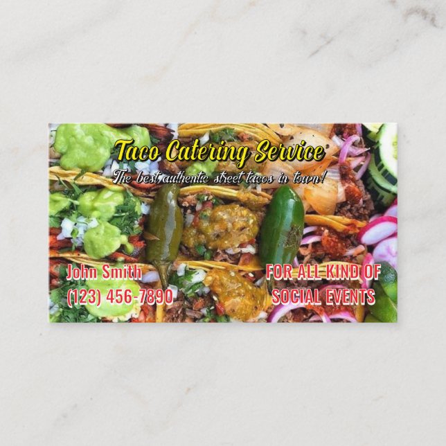 Carte De Visite Taco service Business Cards (Devant)