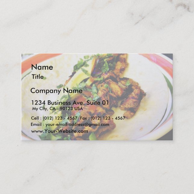 Carte De Visite Tacos de Carne Asada (Devant)