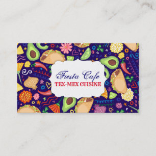 Carte De Visite Tacos de fiesta sur la nourriture et la fleur