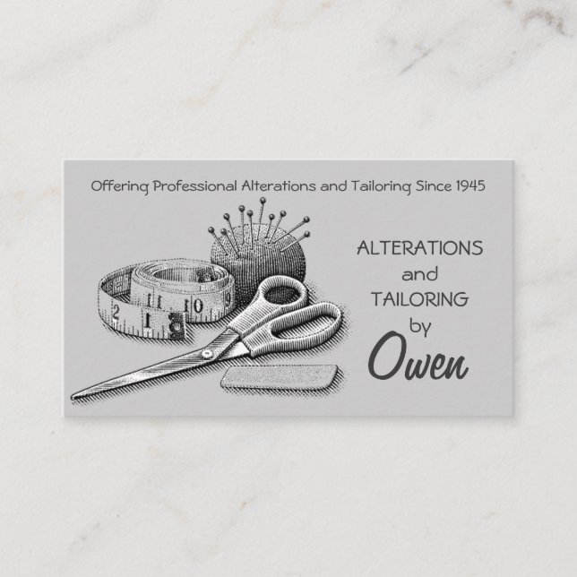 Carte De Visite Tailor, Alterations, Tailoring, Seamstration, Tail (Devant)