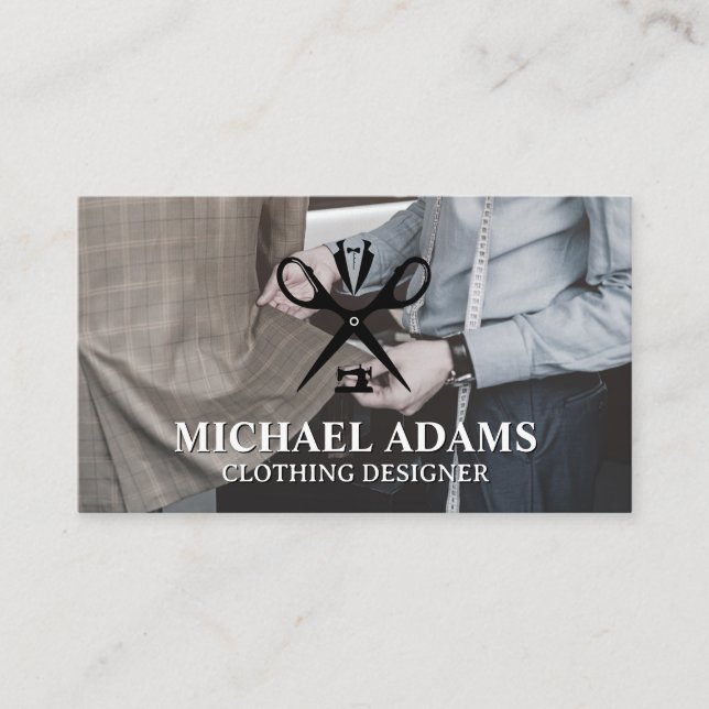 Carte De Visite Tailor Travailler dans Studio (Devant)