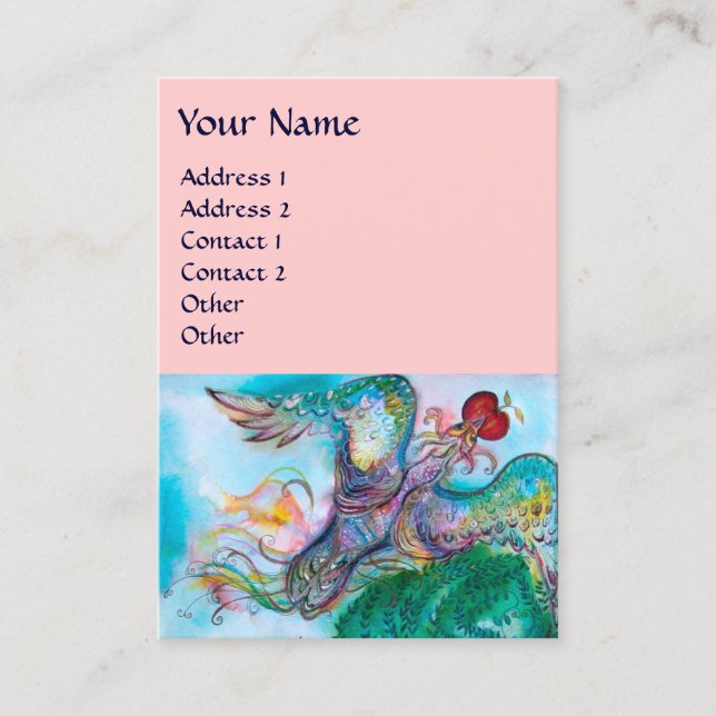 CARTE DE VISITE TALE DE FOYER TURQUE / PHOENIX DE VOL AVEC POMME (Devant)