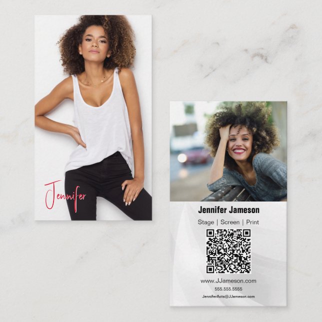 Carte de visite Talent Signature | 2 Photos QR Cod (Devant / Derrière)