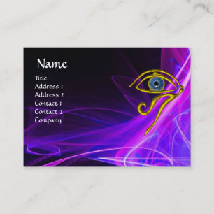 CARTE DE VISITE TALISMAN BLEU, EN ROSE PURPLE VAGUES BLANCHES