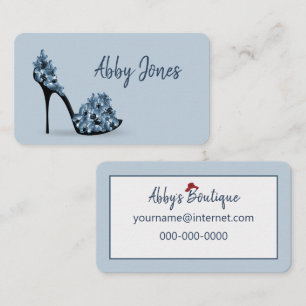 Carte De Visite Talon noir haut avec fleurs