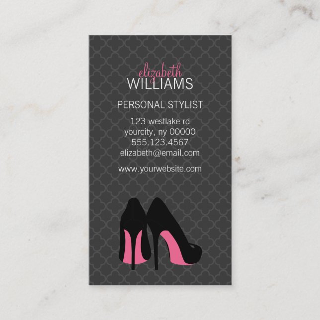 Carte De Visite Talons de Stiletto rose (Devant)