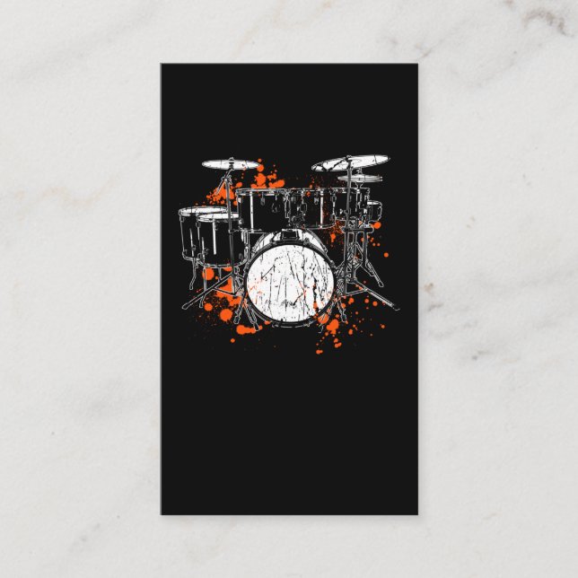 Carte De Visite Tambour à tambour rétro (Devant)