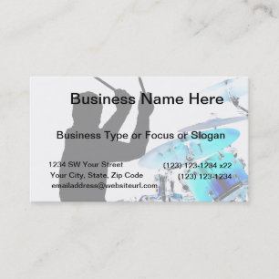 Carte De Visite Tambours à tambour dans des tambours inversés bleu