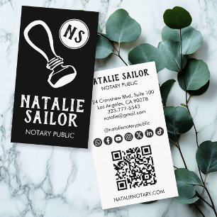 Carte De Visite Tampon en bois Logo Notaire public Icône sociale P