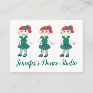 Carte De Visite Tap Dance School customisée Studio Professeur Vert