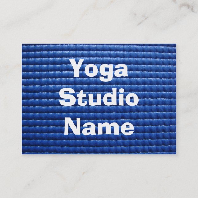 Carte De Visite Tapis collant bleu de yoga (Devant)