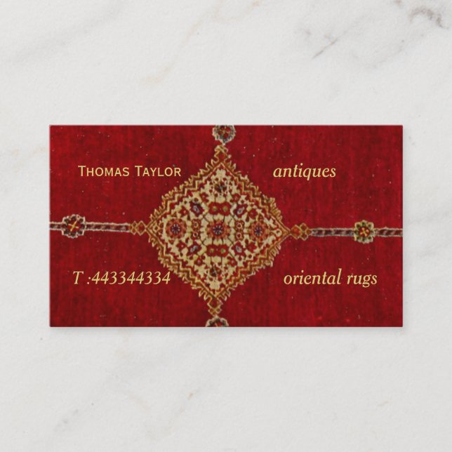 Carte De Visite Tapis de Perse antique (Devant)