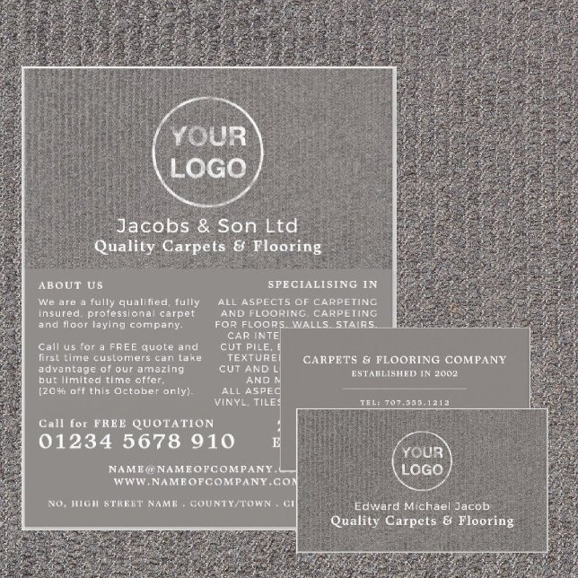 Carte De Visite Tapis Gris, Couche Tapis, Poche (Créateur téléchargé)