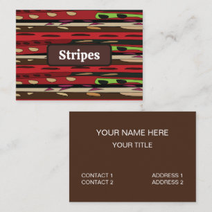 Carte De Visite Tapis Moderne Coloré Motif Rayé Artisanal