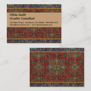 Carte De Visite Tapis Perse Tapis Rouge Bleu classique