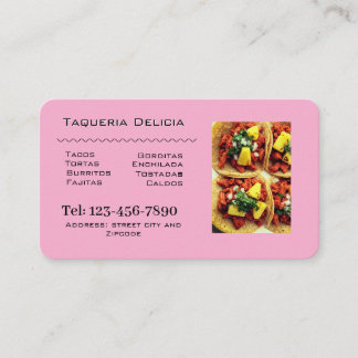 Carte De Visite taqueria / restaurant editable card 