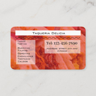 Carte De Visite taqueria / restaurant editable card 