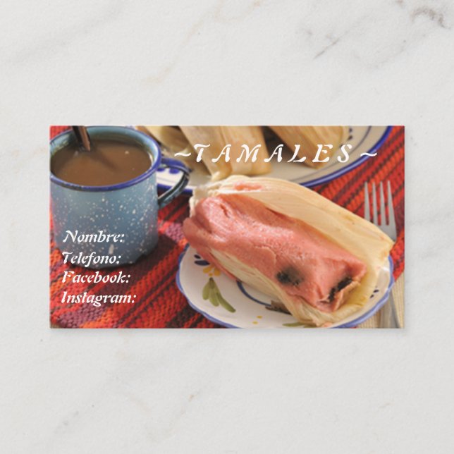 Carte De Visite Tarjetas de negocio Tamales (Devant)
