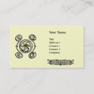 Carte De Visite TAROT 2 Black White Cream Monogram Pearl