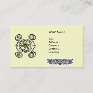Carte De Visite TAROT 2 noir blanc crème monogramme