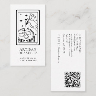Carte De Visite Tarot Artisan Baker Dessert Caterer QR Code