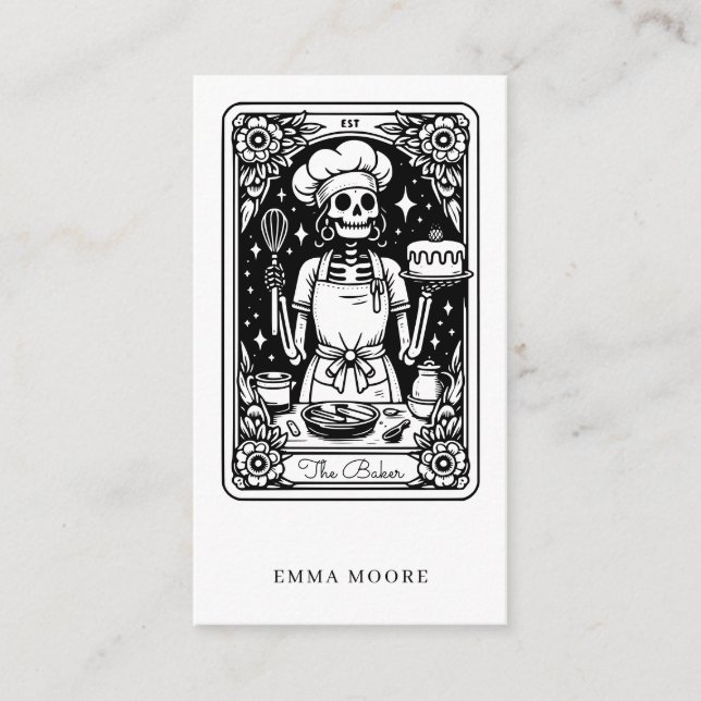 Carte De Visite Tarot Baker Pâtisserie Chef Dessert Caterer (Devant)
