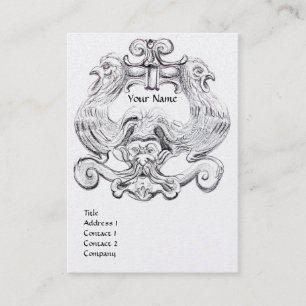 Carte De Visite TAROT BLACK WHITE GROTESQUE DRAWING MONOGRAM Pearl