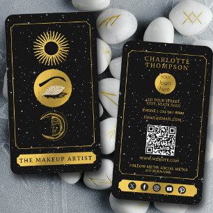 Carte De Visite Tarot céleste peintre maquillage Lune Soleil Noir 