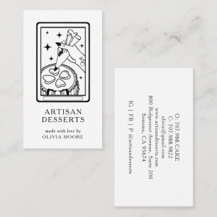 Carte De Visite Tarot Noir Blanc Artisan Boulanger Pâtissier Trait
