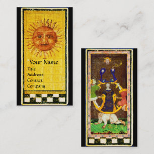 CARTE DE VISITE TAROTES DE RENAISSANCE ANTIQUE/ SOLEIL ET ROUE DE 