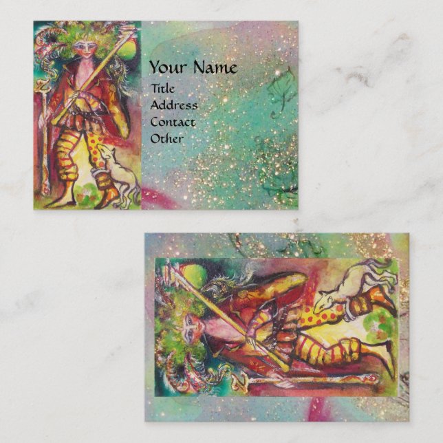 CARTE DE VISITE TAROTES DES OMBRES PERDUES / LE FOOL (Devant / Derrière)