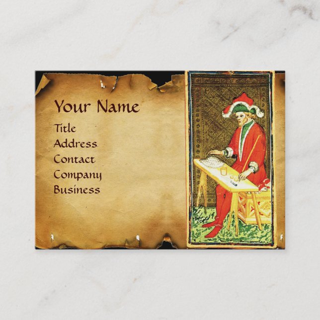 Carte De Visite TAROTS DE RENAISSANCE ANTIQUE /LE Parchemin MAGICi (Devant)