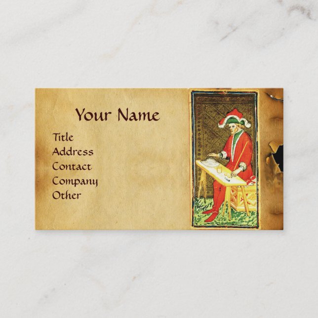 Carte De Visite TAROTS DE RENAISSANCE ANTIQUE /LE Parchemin MAGICi (Devant)